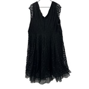 Lane Bryant Black Geometric Mesh Overlay Tulle‎ Sleeveless Knee Length Dress 28